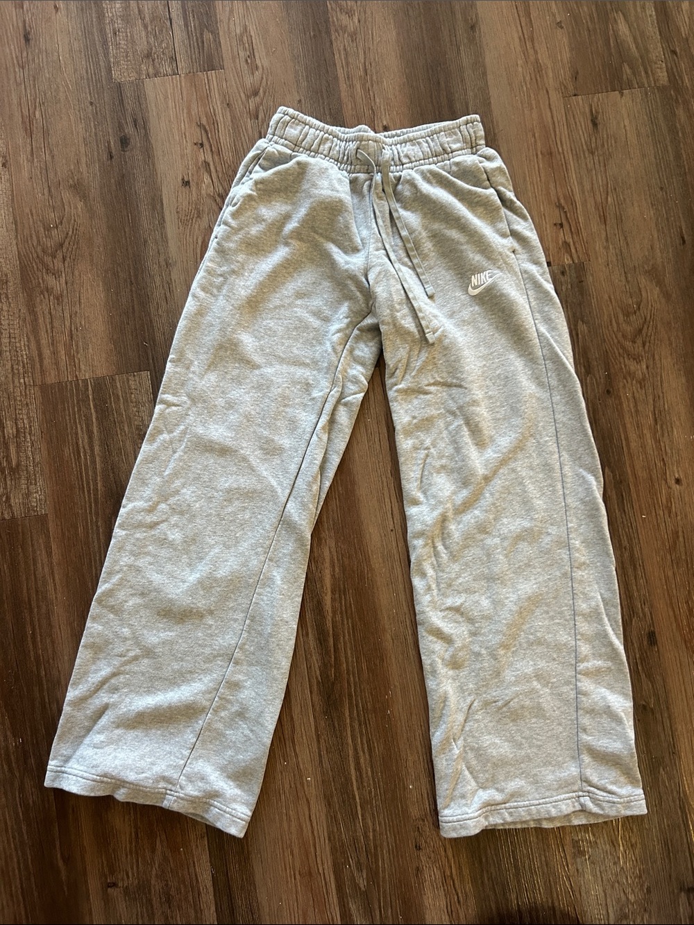 Nike Light Gray Sweatpants with Drawstring Waist